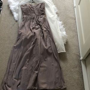Wedding bridesmaid dress in taupe